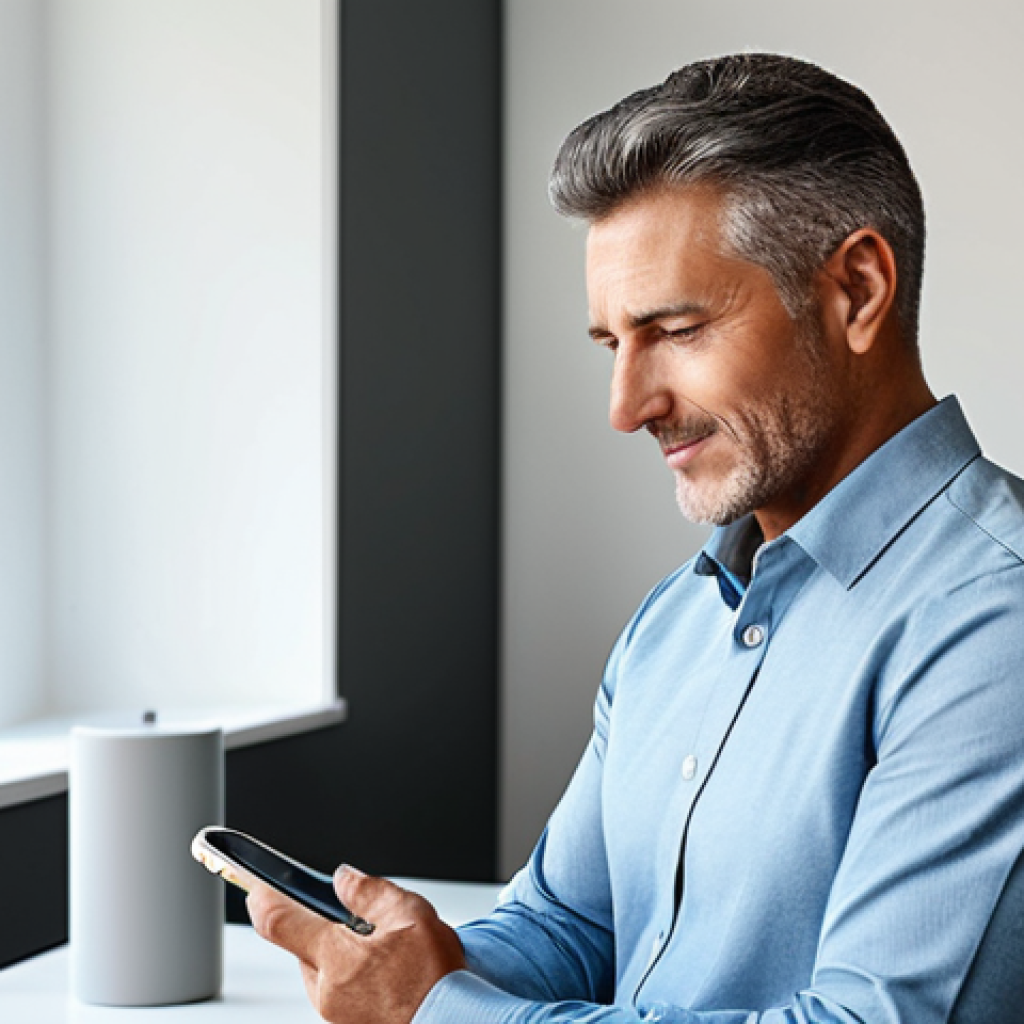 A professional adult in modest, business-appropriate attire, holding a modern smartphone connected to a charger. The person's expression conveys thoughtful observation and slight concern about the device, without any exaggerated or negative emotions. The scene is set in a bright, contemporary home office with clean, minimalist decor. The lighting is soft and even, highlighting realistic textures and details. The subject is fully clothed, ensuring appropriate content and a safe for work image. Professional, high-quality photography, family-friendly, perfect anatomy, correct proportions, natural pose, well-formed hands, proper finger count, natural body proportions.