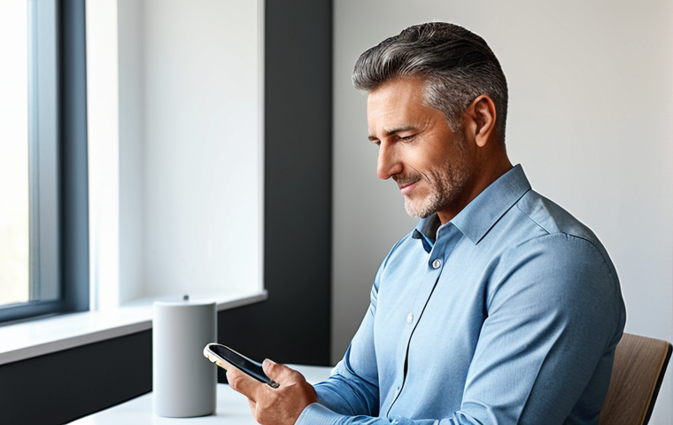 A professional adult in modest, business-appropriate attire, holding a modern smartphone connected to a charger. The person's expression conveys thoughtful observation and slight concern about the device, without any exaggerated or negative emotions. The scene is set in a bright, contemporary home office with clean, minimalist decor. The lighting is soft and even, highlighting realistic textures and details. The subject is fully clothed, ensuring appropriate content and a safe for work image. Professional, high-quality photography, family-friendly, perfect anatomy, correct proportions, natural pose, well-formed hands, proper finger count, natural body proportions.