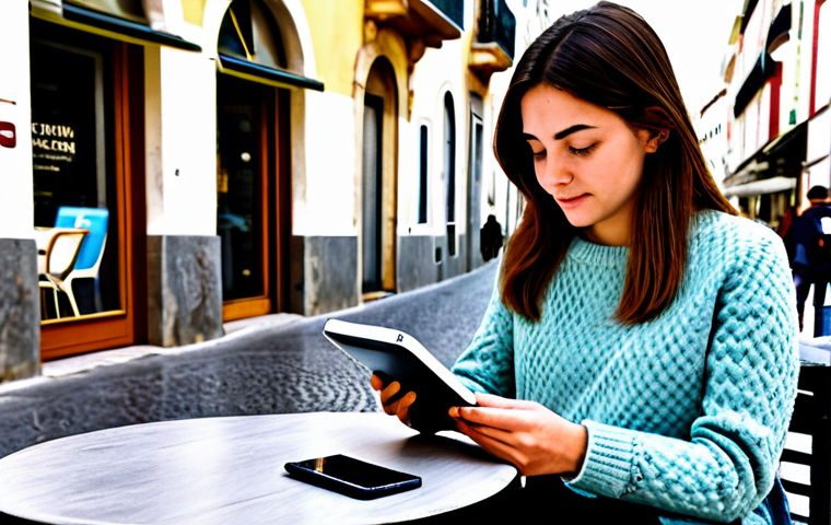 E-reader at a Cafe**

"A woman in a casual, fully clothed outfit (jeans and a sweater) sitting at an outdoor cafe table in Lisbon, Portugal, reading an e-reader. A half-empty cup of coffee and a pastel de nata are on the table. Background shows a sunny street scene with people walking by. safe for work, appropriate content, fully clothed, professional, perfect anatomy, correct proportions, natural pose, well-formed hands, proper finger count, natural body proportions, high quality, professional photography."

**