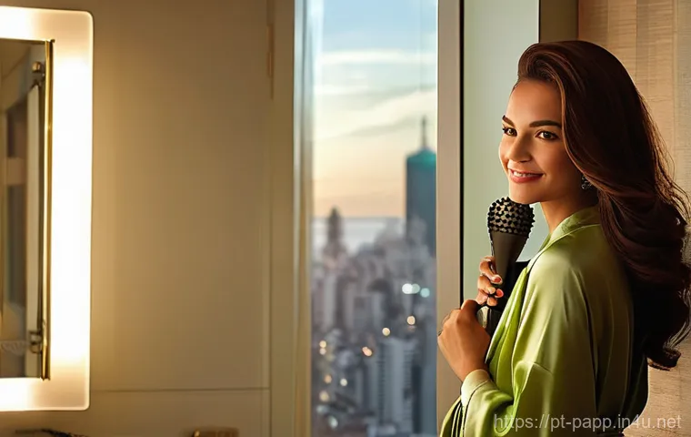 미니 헤어드라이어 장단점 - **Prompt 1: The Confident Traveler**
    "A stylish young Brazilian woman, in her late 20s, with med...