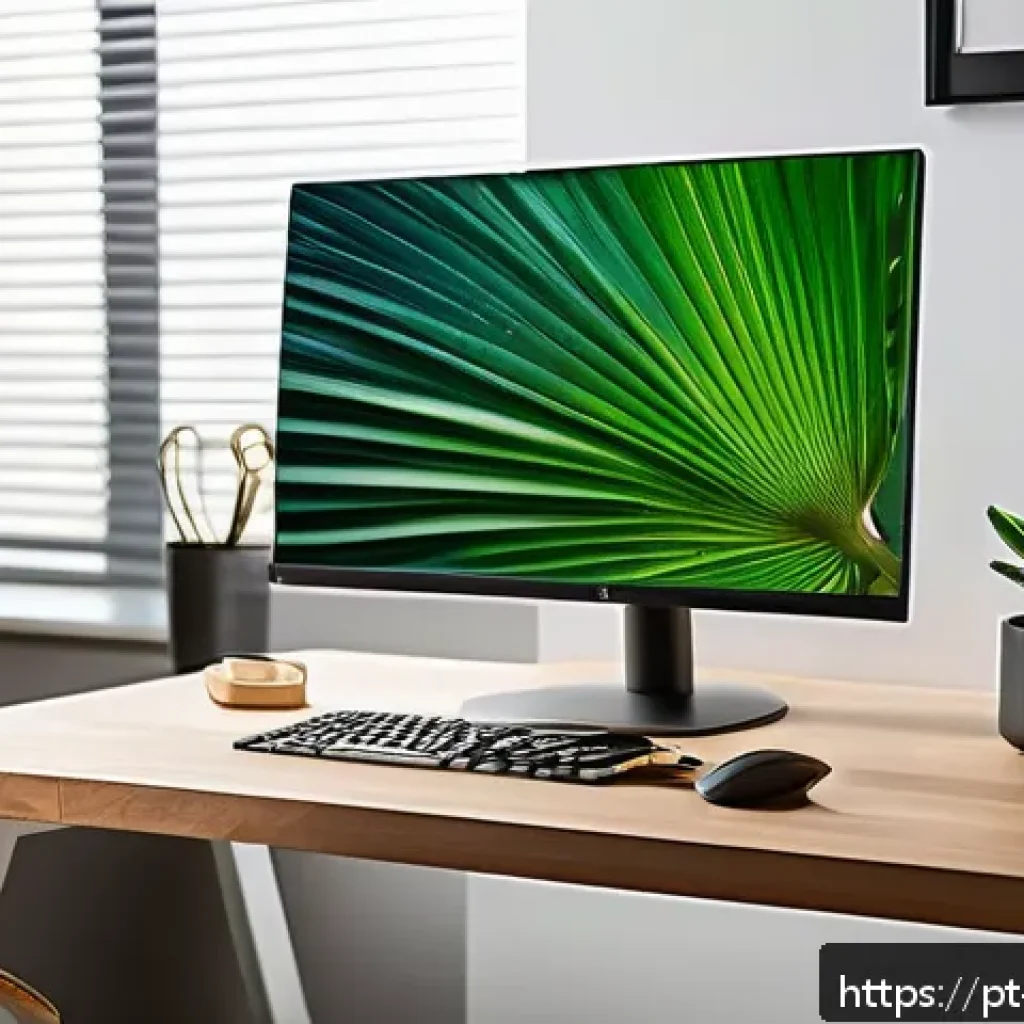 외장 모니터 활용 팁 - A modern, ergonomic home office setup featuring a 24-inch IPS monitor with vivid color accuracy and ...